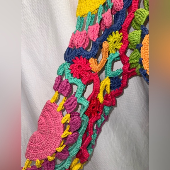 Vintage Michael Simon Colorful Crochet Sweater Top- Womens One Size-READ - Picture 10 of 16